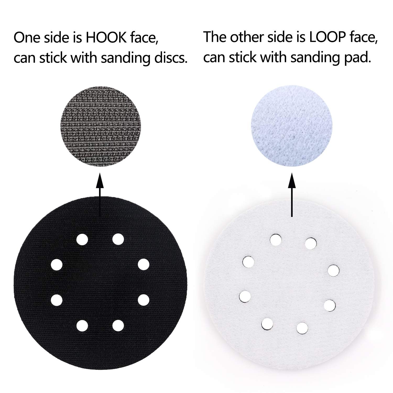 5 Count 5-Inch Sponge Sanding Pads with 8 Hole Design – Ideal for Woodwork