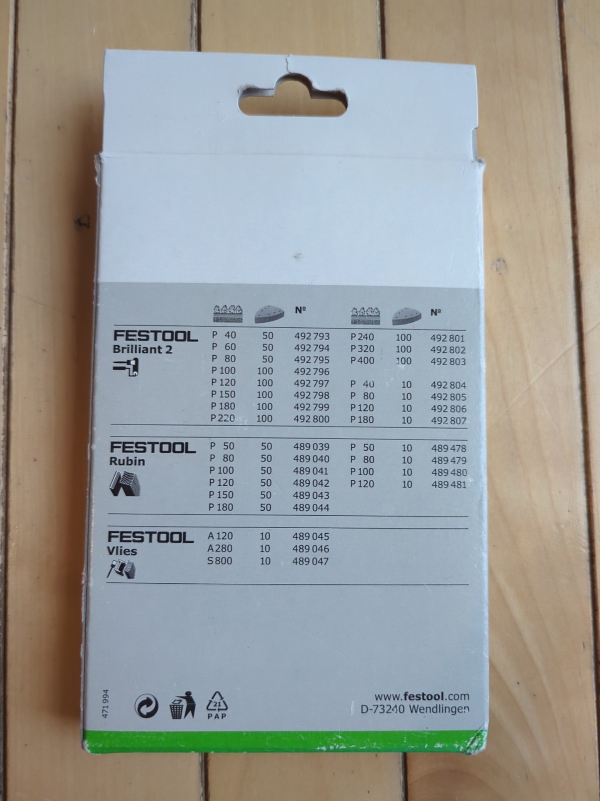 Festool DTS 400 P40 492804 10 Sheets
