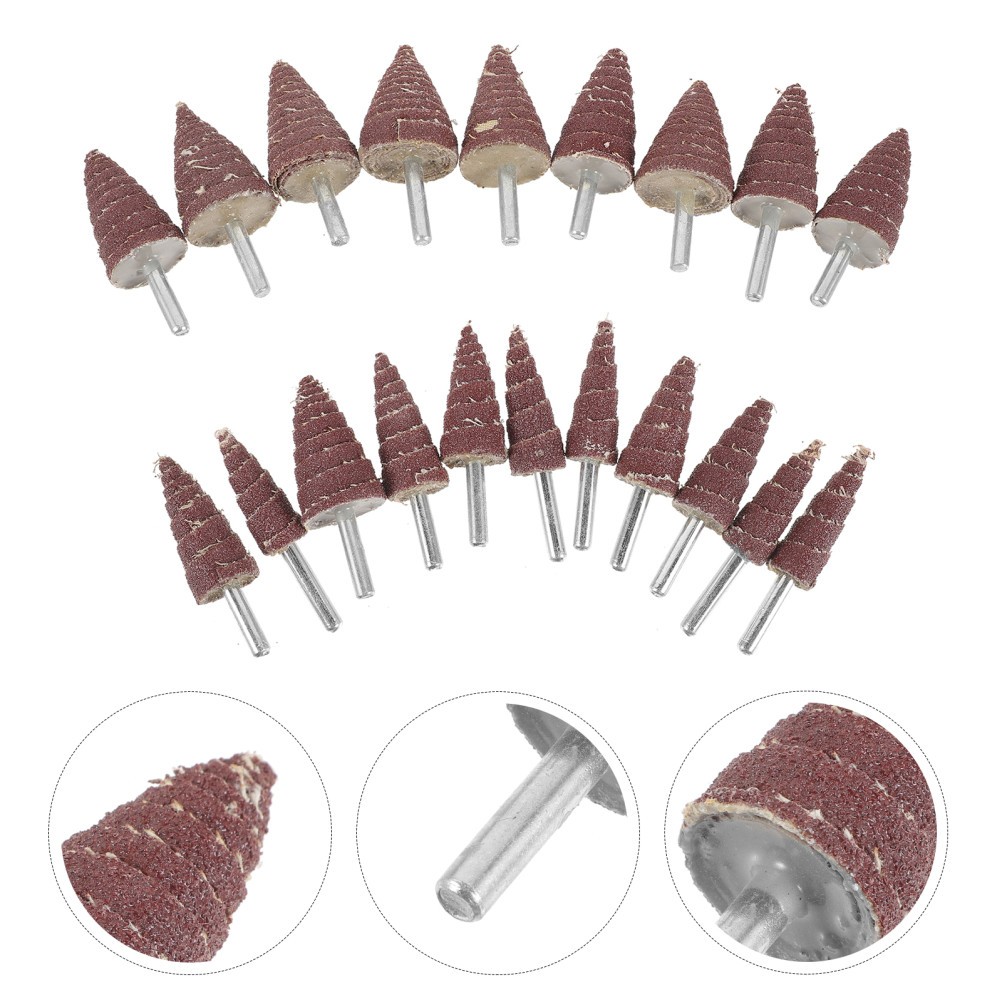 20Pcs Assorted Small Cone Flap Wheels Sandpaper Heads for Various Grinding