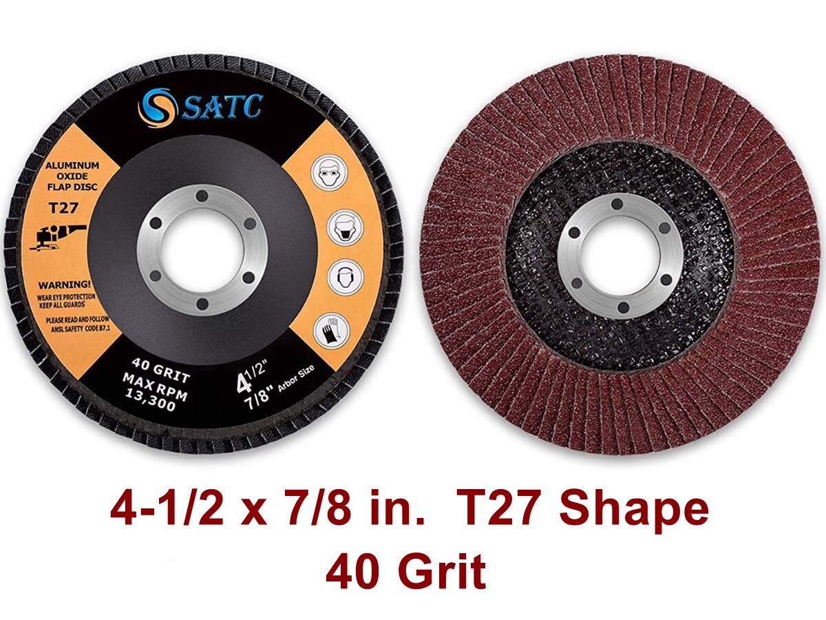 40PCS 4.5 inch AO Type 27 Flap Discs 40 Grit Sanding Grinding Discs Wheel 115MM
