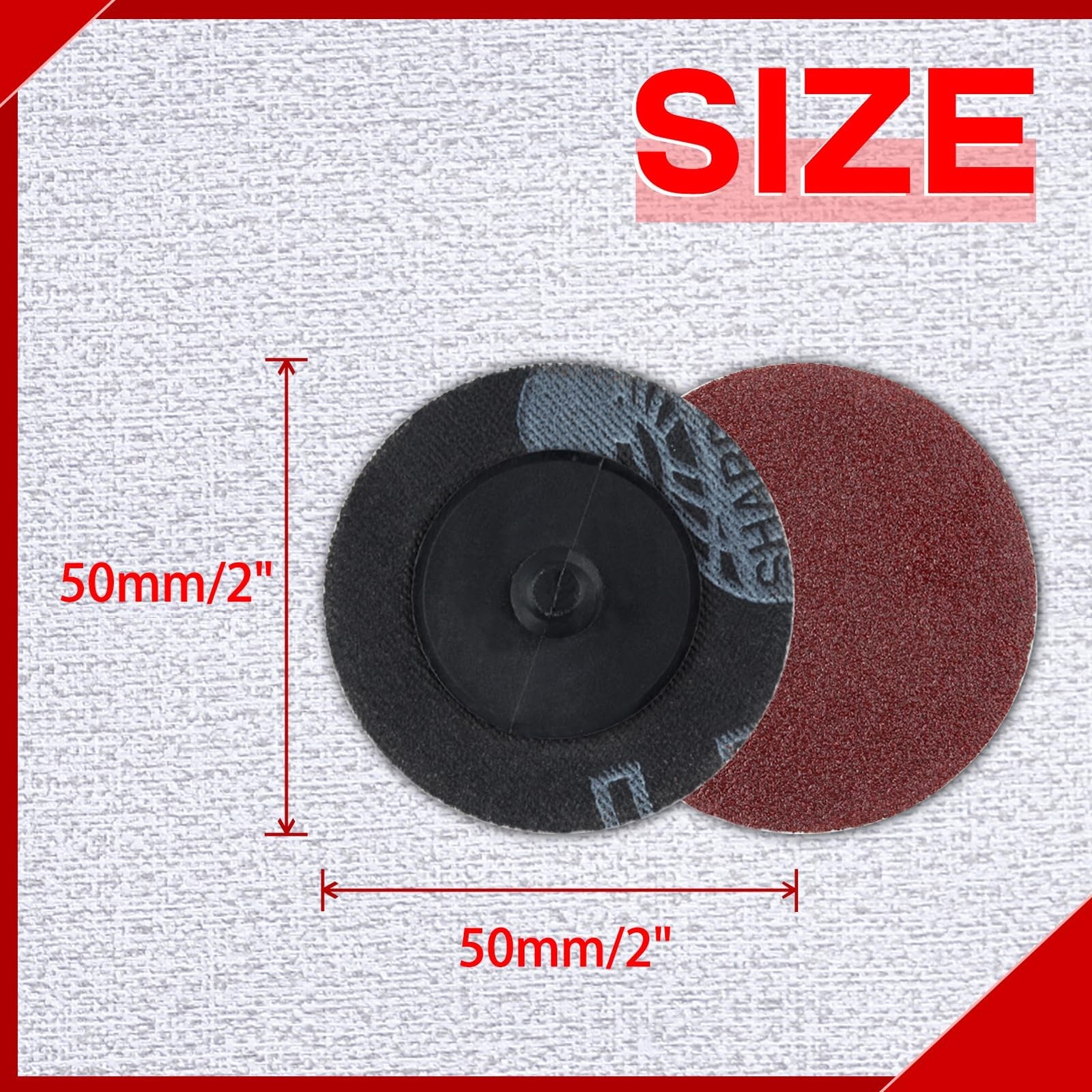 SPEEDWOX 50Pcs 2″ 120 Grit Quick Change Discs 50 x 50 mm / 2 x 2 inches