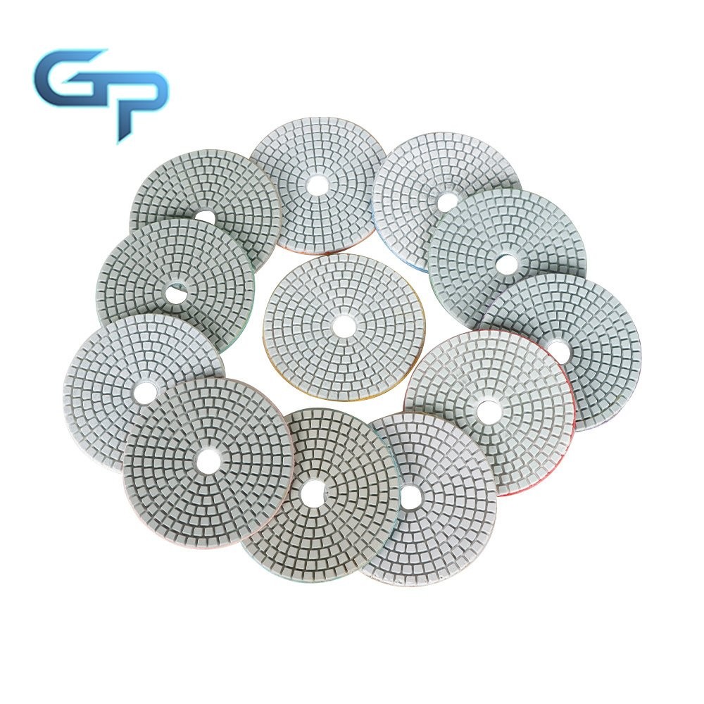 14 Pieces 4Inch Diamond Polishing Pads Kit With 2 Pack  5/8In-11 Backer Pads New