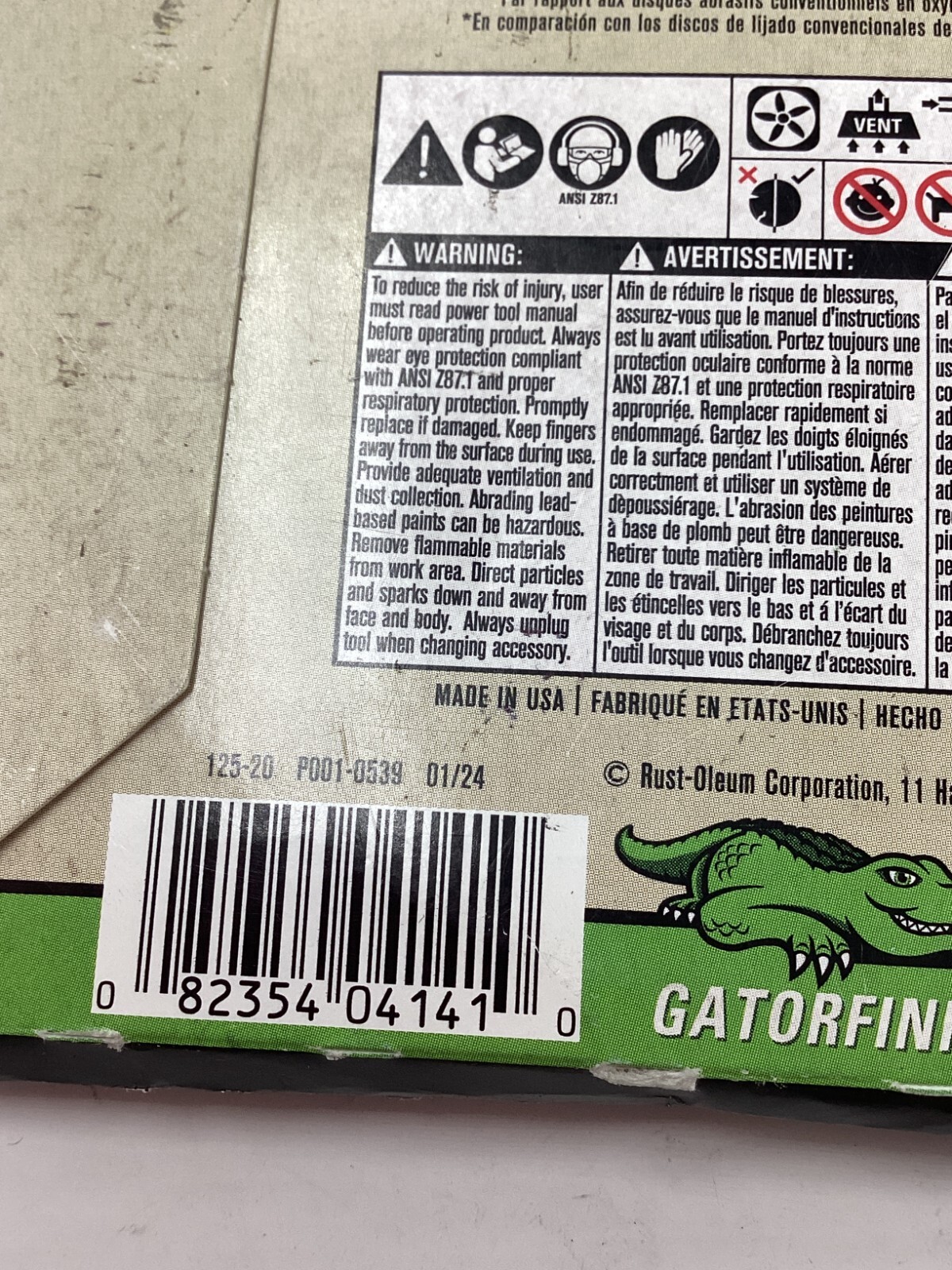(1 Box of 15) Gator 4141 Sanding Disc, 120-Grit, 5 Inches, 2X Longer Lasting