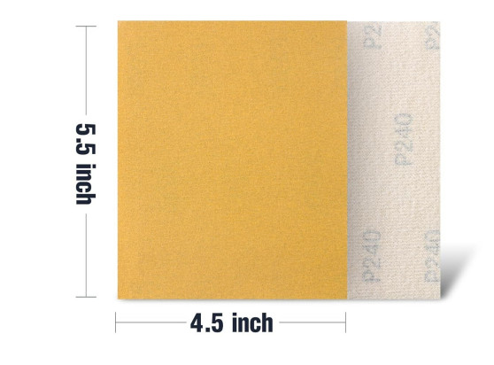 100PCS 4.5X5.5In(115X140mm)240Grit Gold Sanding paper Sheets For Car&Wood&Metal