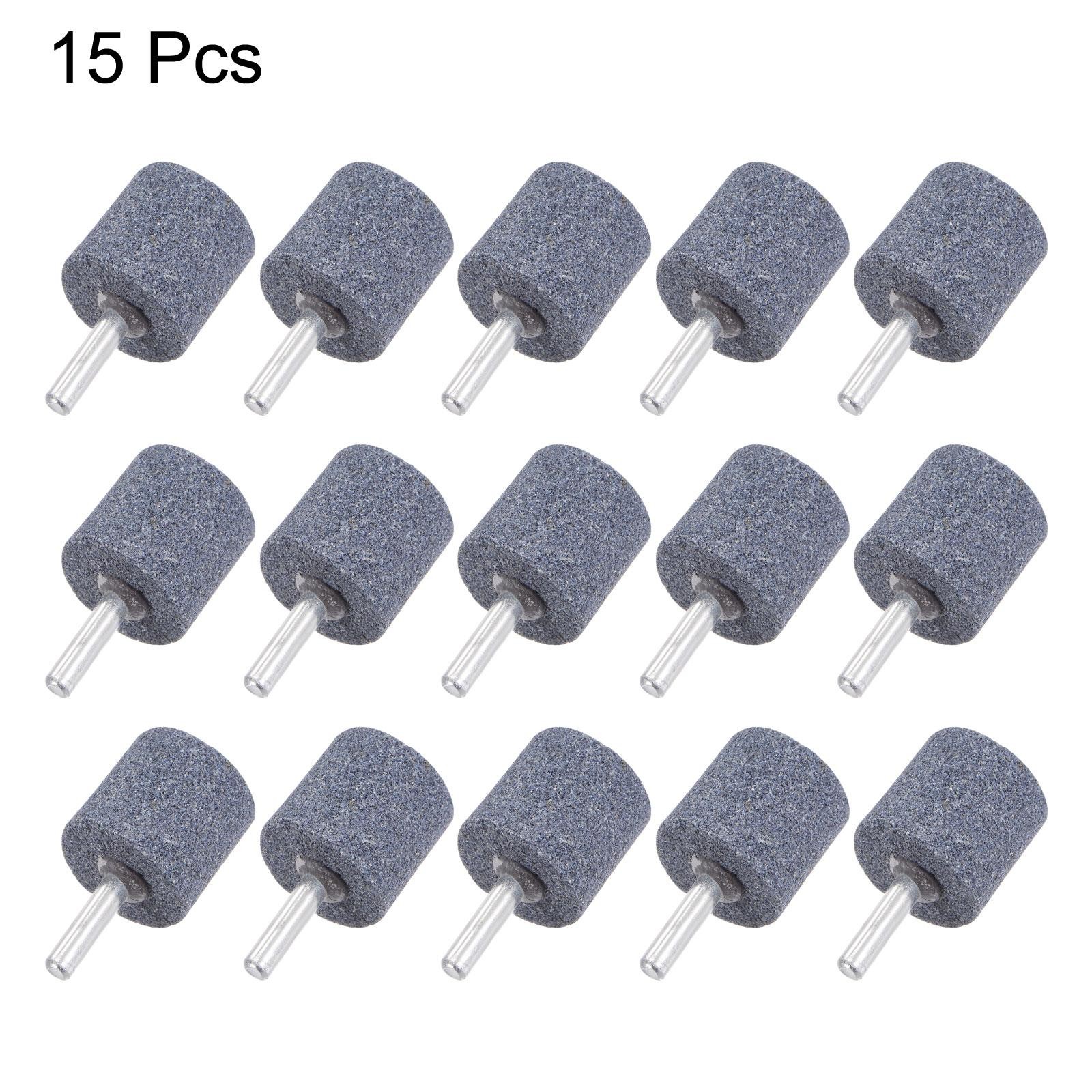 15pcs Abrasive Mounted Stone 1/4″ Shank 1.18″ Cylindrical Corundum Grinding Head