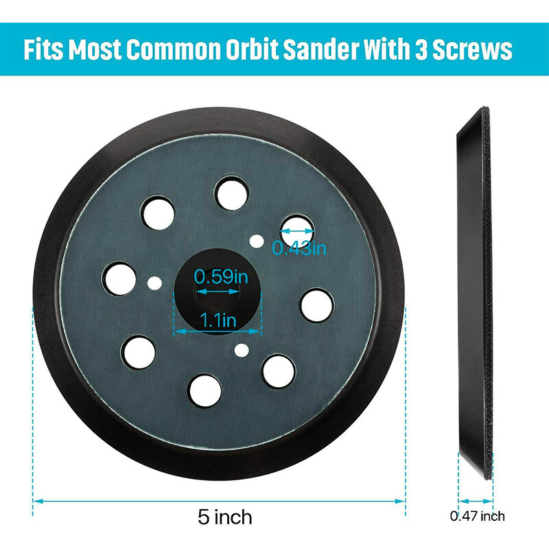 5″ 8-Hole Hook & Loop Orbital Sander Pads For DeWalt DW4388 DW421 D26450 D26451