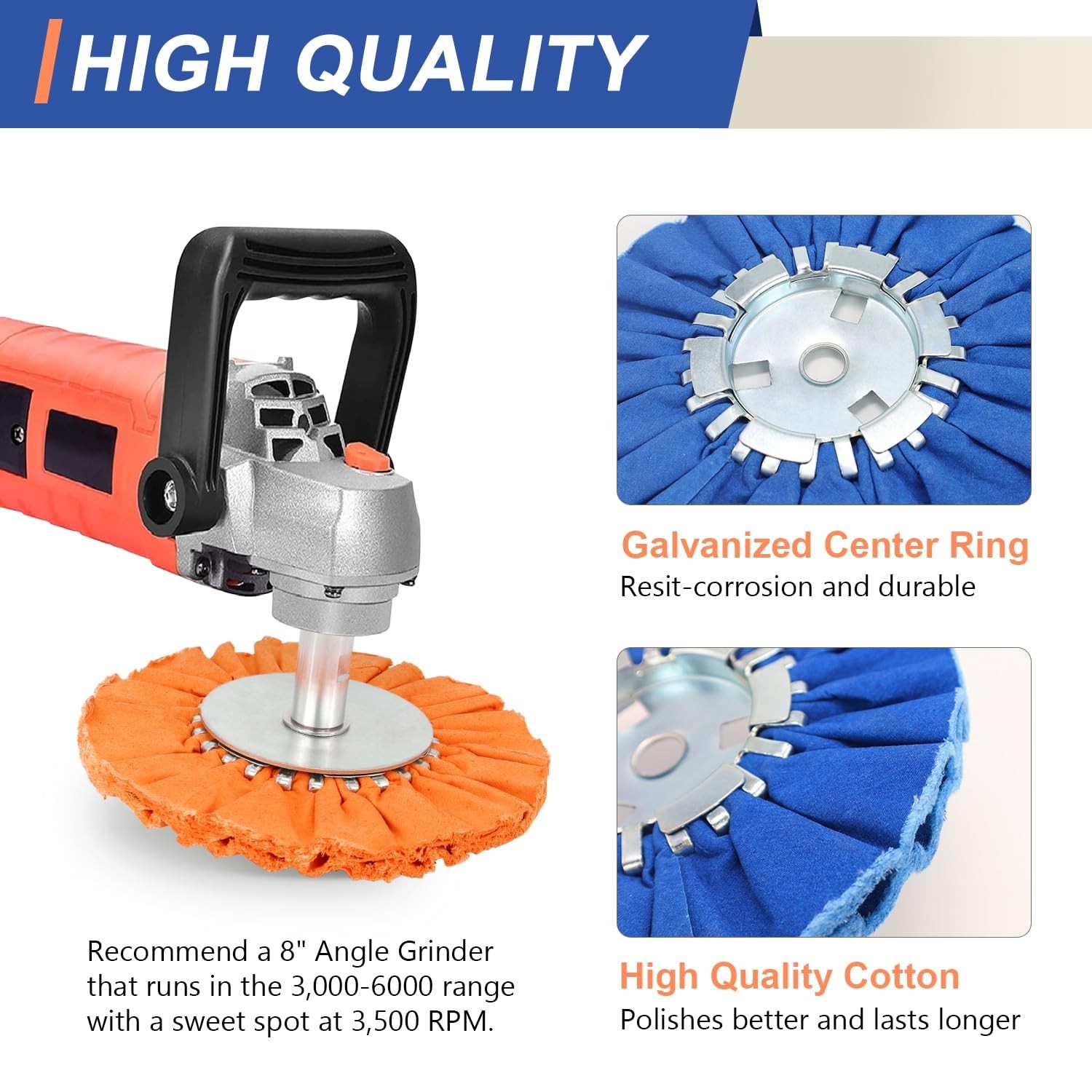 9 Pcs Airway Buffing Wheel Kit 8 Inch Polishing Wheel and Polishing Compound …