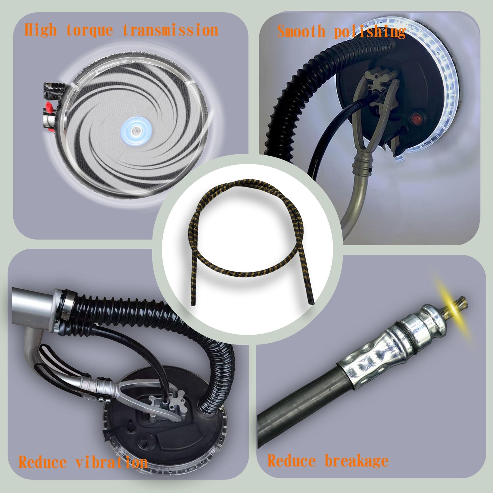 Electric Drywall Sander Drive Shaft Sanding Machine Dustless Dust Free