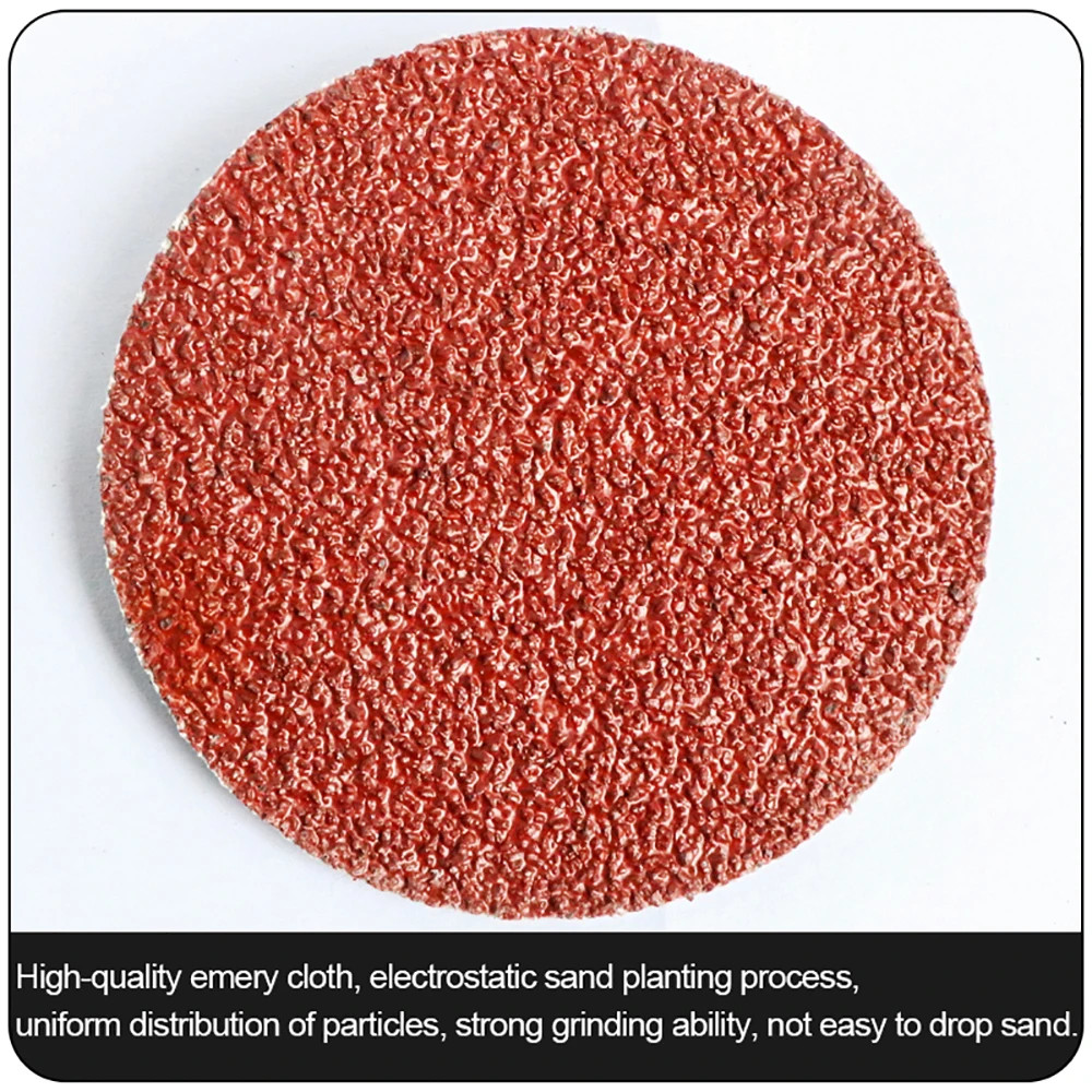 40PCS 25/50/75mm Roll Lock R-Type Quick Change Discs Red Grain Sanding Disc
