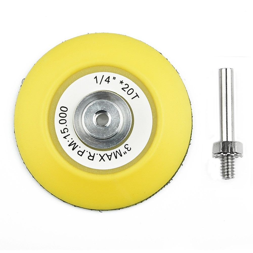 3 Inch 75mm Hook&Loop Backing Pad Sanding Polishing Disc W/Drill Attachment