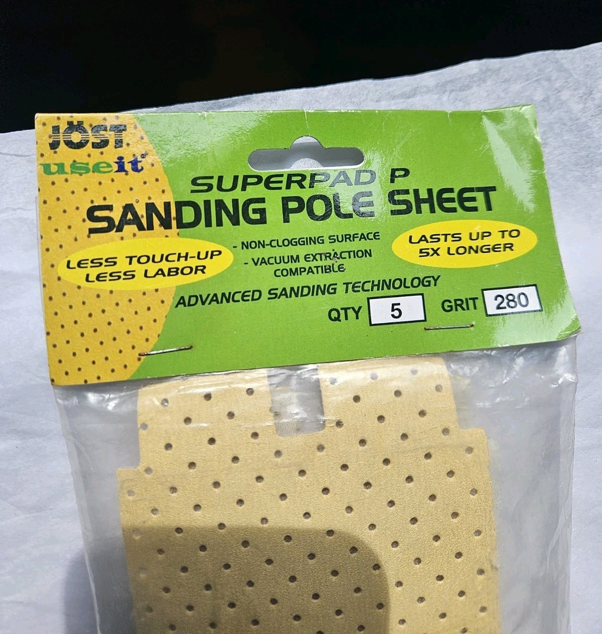 Jost Useit Superpad P – 10.5 Inch 280 Grit Sanding Abrasive Sheets – 5 Piece