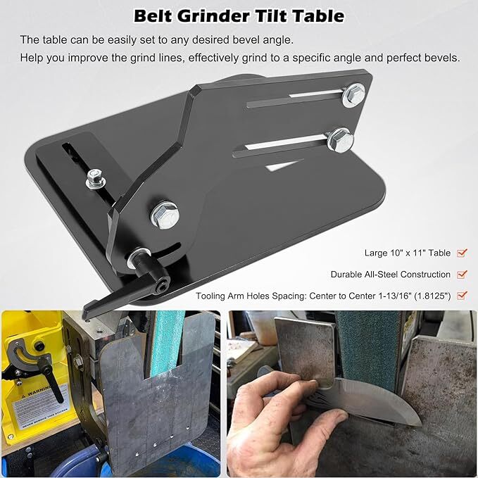 2×72″ Knife Bevel Grinding Jig Tool Rest OBM Belt Grinder Tilt Table Flat Platen