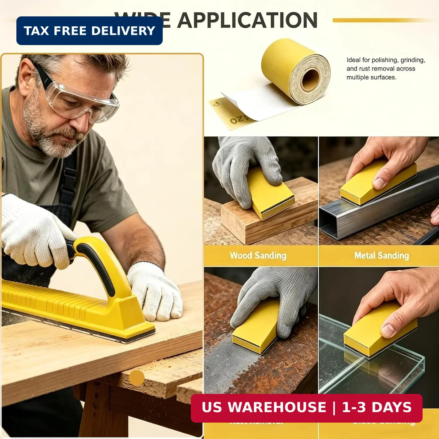 Total 20 Yards Long 2-3/4″ Wide PSA Sanding Paper Roll Kit – 80 120 220 320 Grit