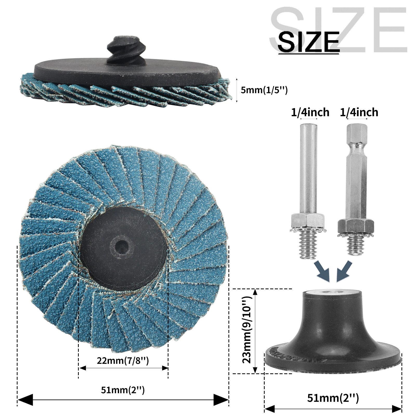 12PCS 2 inch Zirconia Roll Lock Flap Sanding Disc 40 60 80 120 Grit Die Grinders
