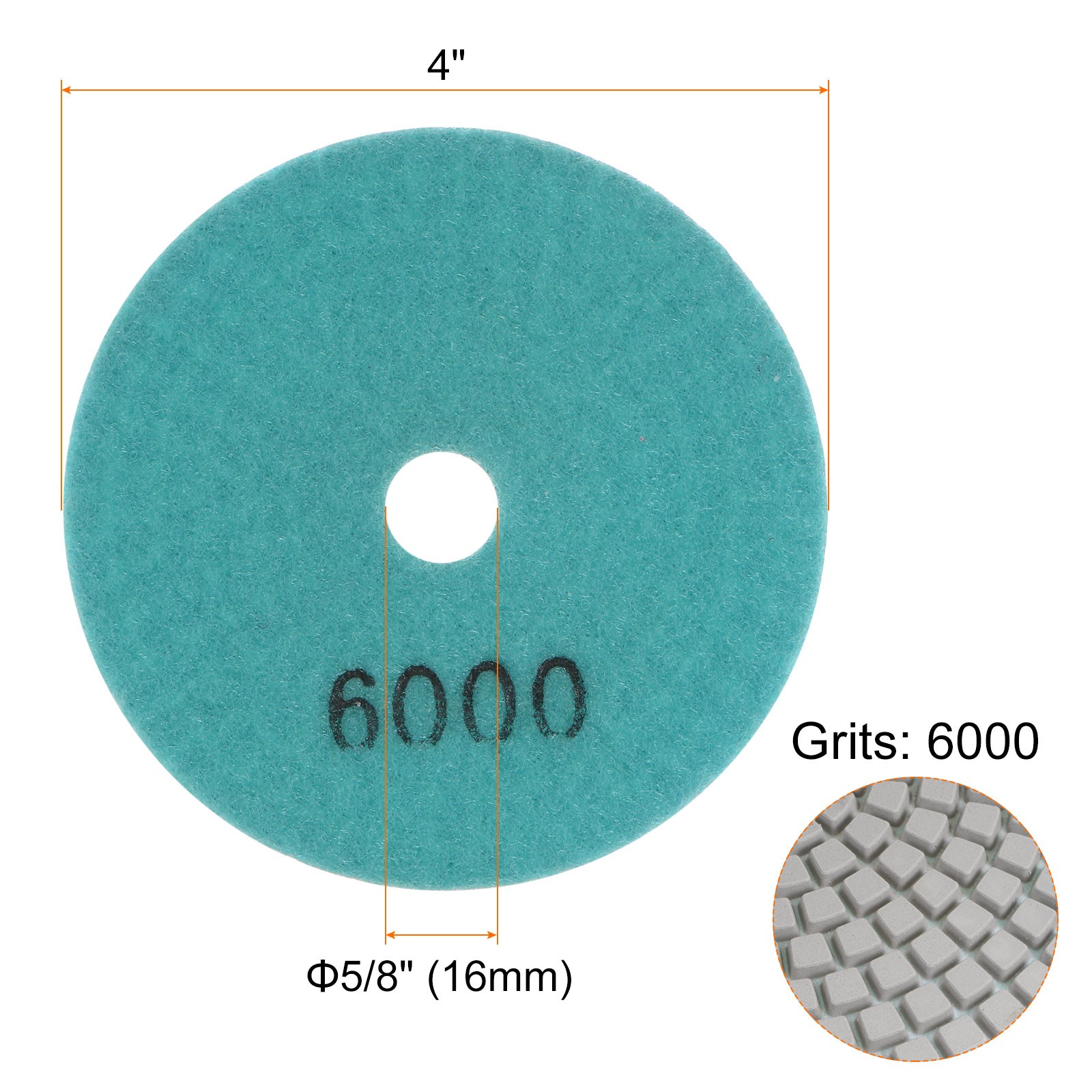 5pcs 4″ Grit 6000 Diamond Polishing Pad Wet/Dry for Stone Concrete Marble Quartz