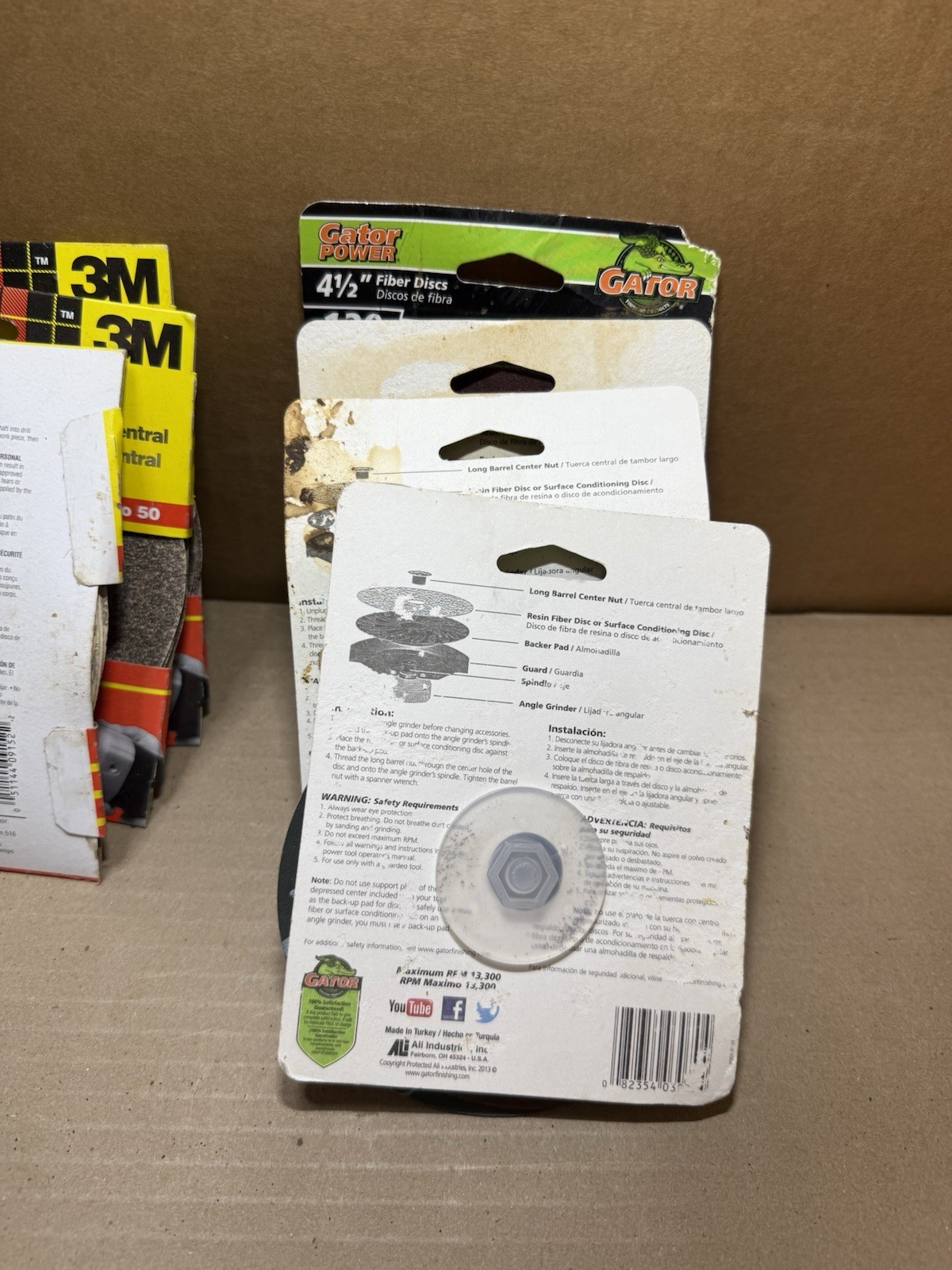 Ace Gator & 3M 4-1/2” & 5” Sanding Disc Set 50/60/80/100 Grit 112 Pcs Total