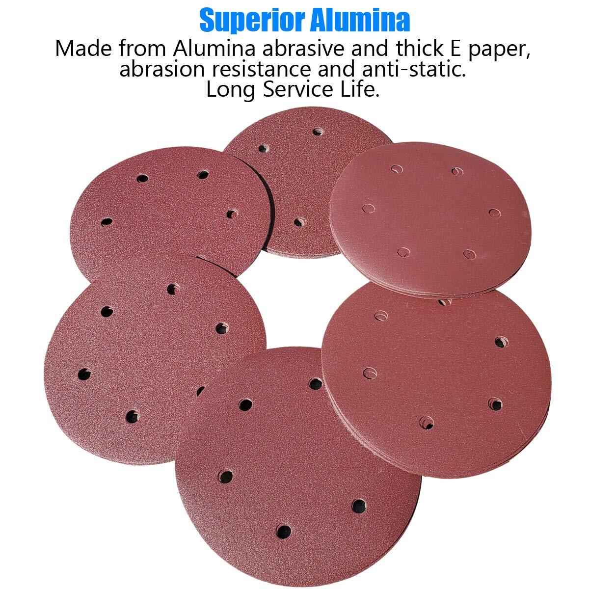 30 PCS 9-Inch 6-Hole Drywall Sanding Discs Set – 80 100 120 180 240 400 Grits…