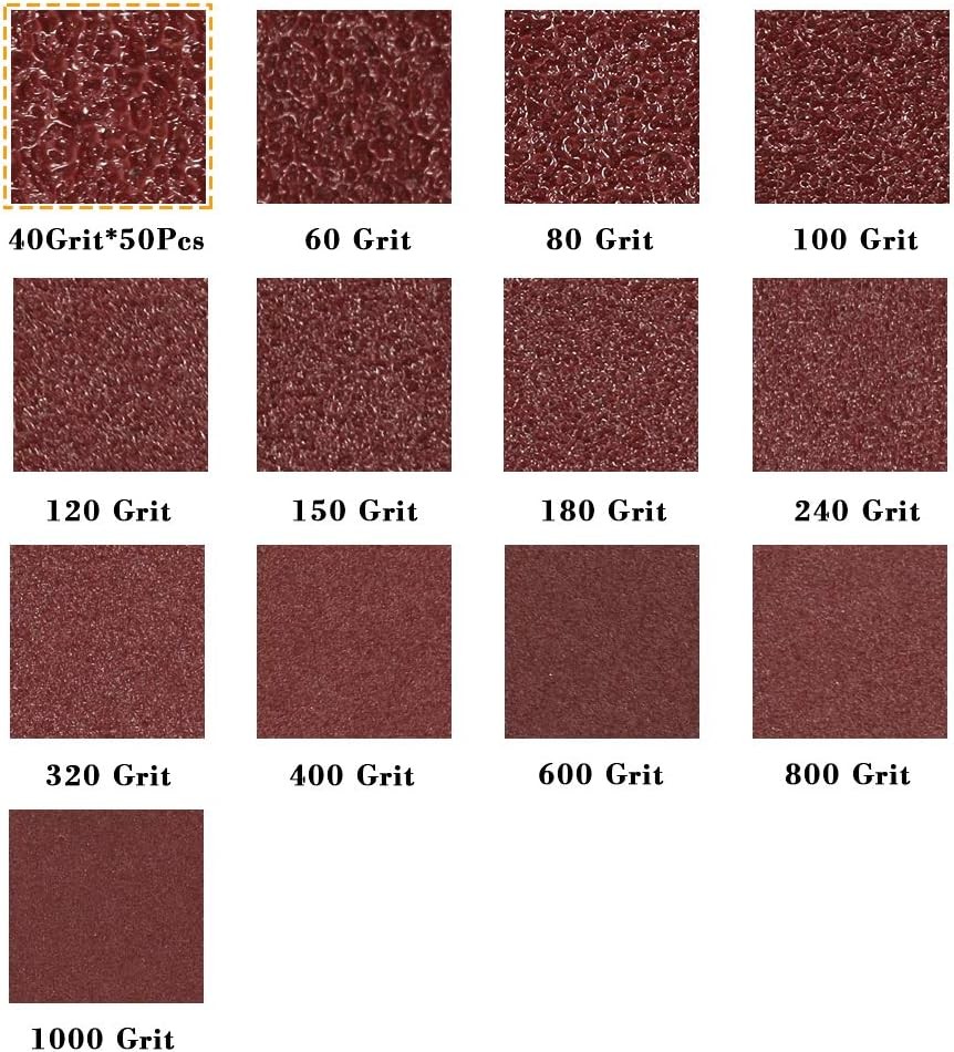 50 Pcs Triangle Sanding Pads Hook and Loop 40 Grit Oscillating Sanding Pad 90mm