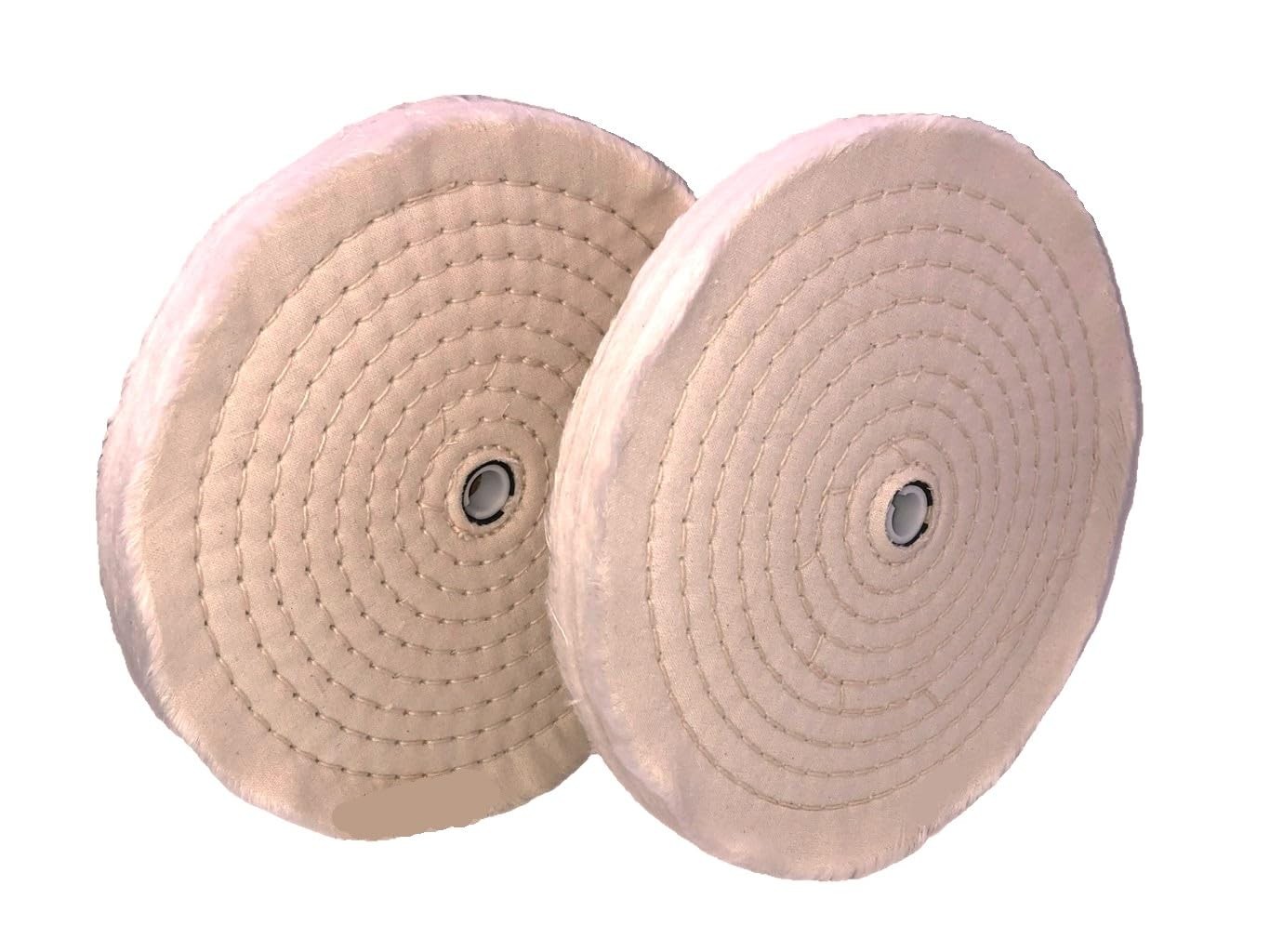 1 Pack 8″ x 60 ply 5/8 Inch Arbor Hole Stitched cotton polishing buffing wheel