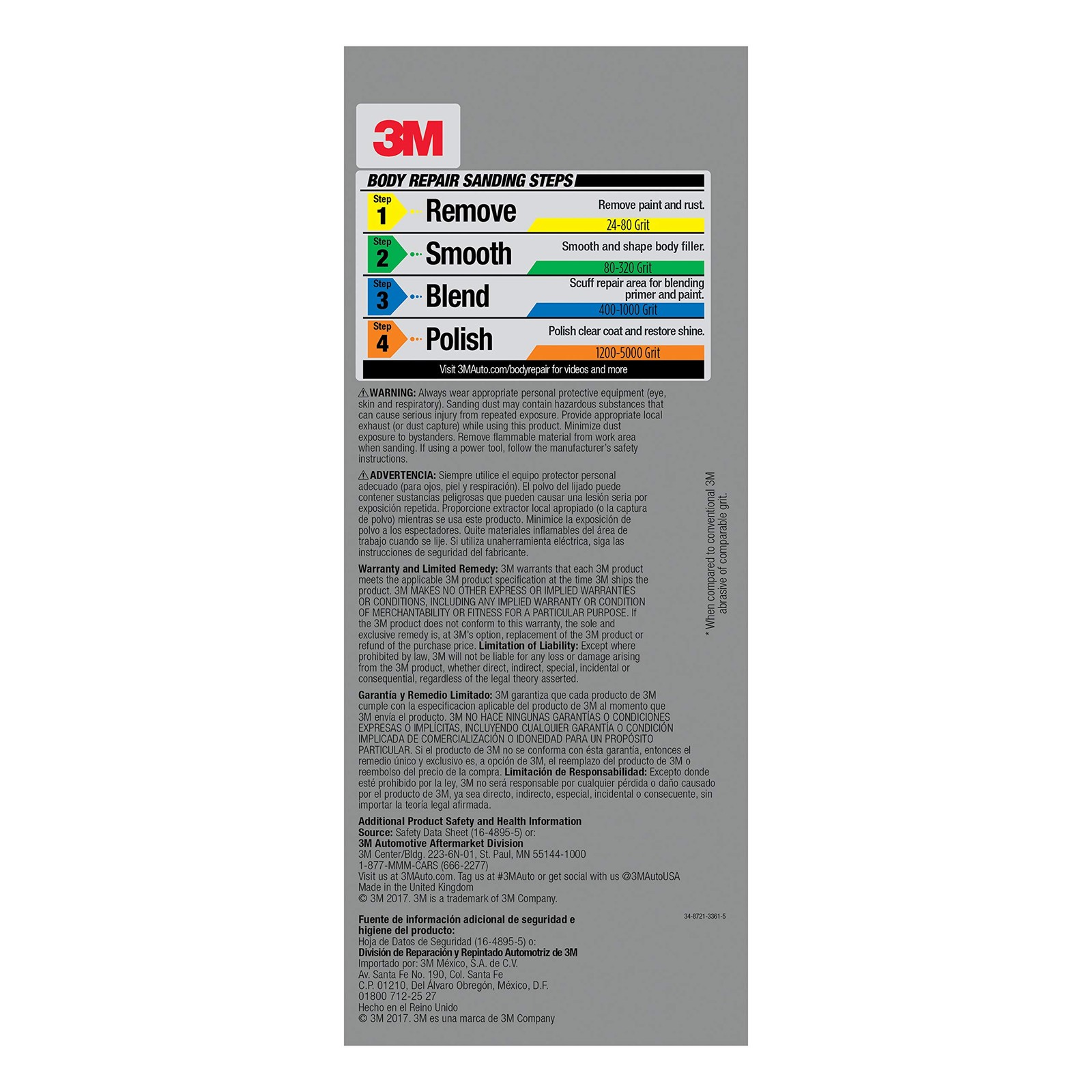 3M Performance 3000 Grit Sandpaper, 3-2/3 in x 9 in, 3 2/3 x 9 Gray
