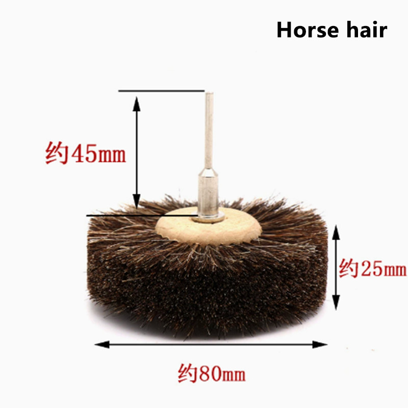 80mm Polishing Buffing Wheel Set Horsehair Bristle Sisal Brush for Jewelry Jade