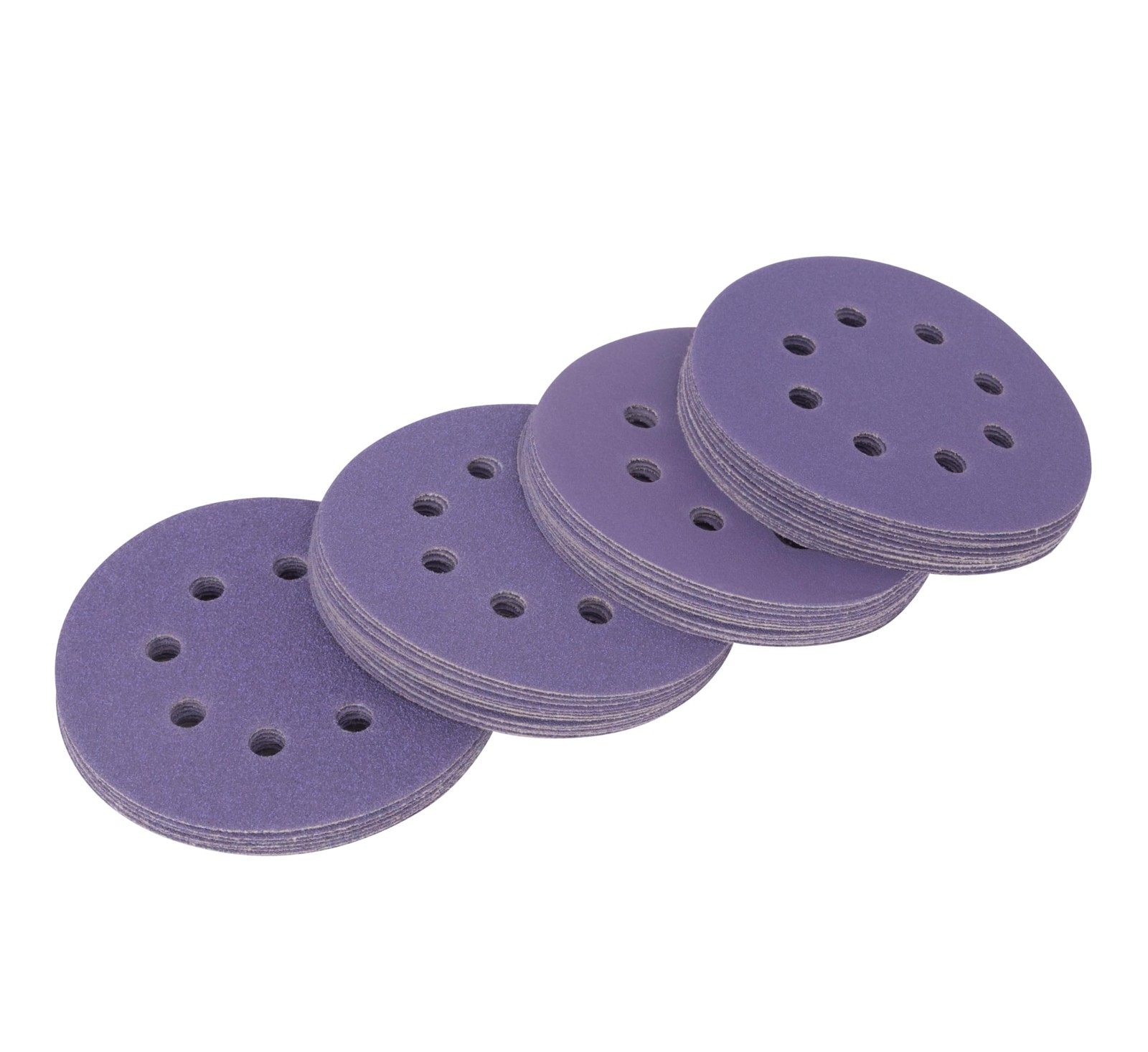 50 Piece Spyder Assorted Grit 8-Hole Hook & Loop Ceramic Abrasive Sanding Disc