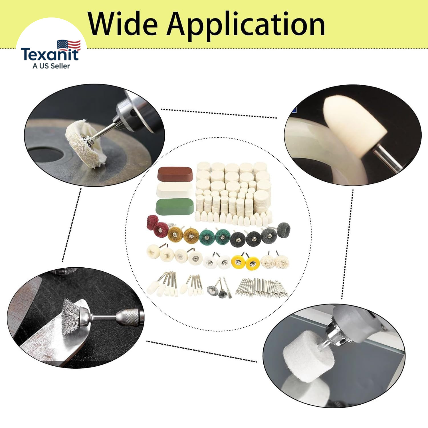 246PCS Polishing Buffing Wheel Polishing Kit for Dremel, Felt Wool Pad Set with