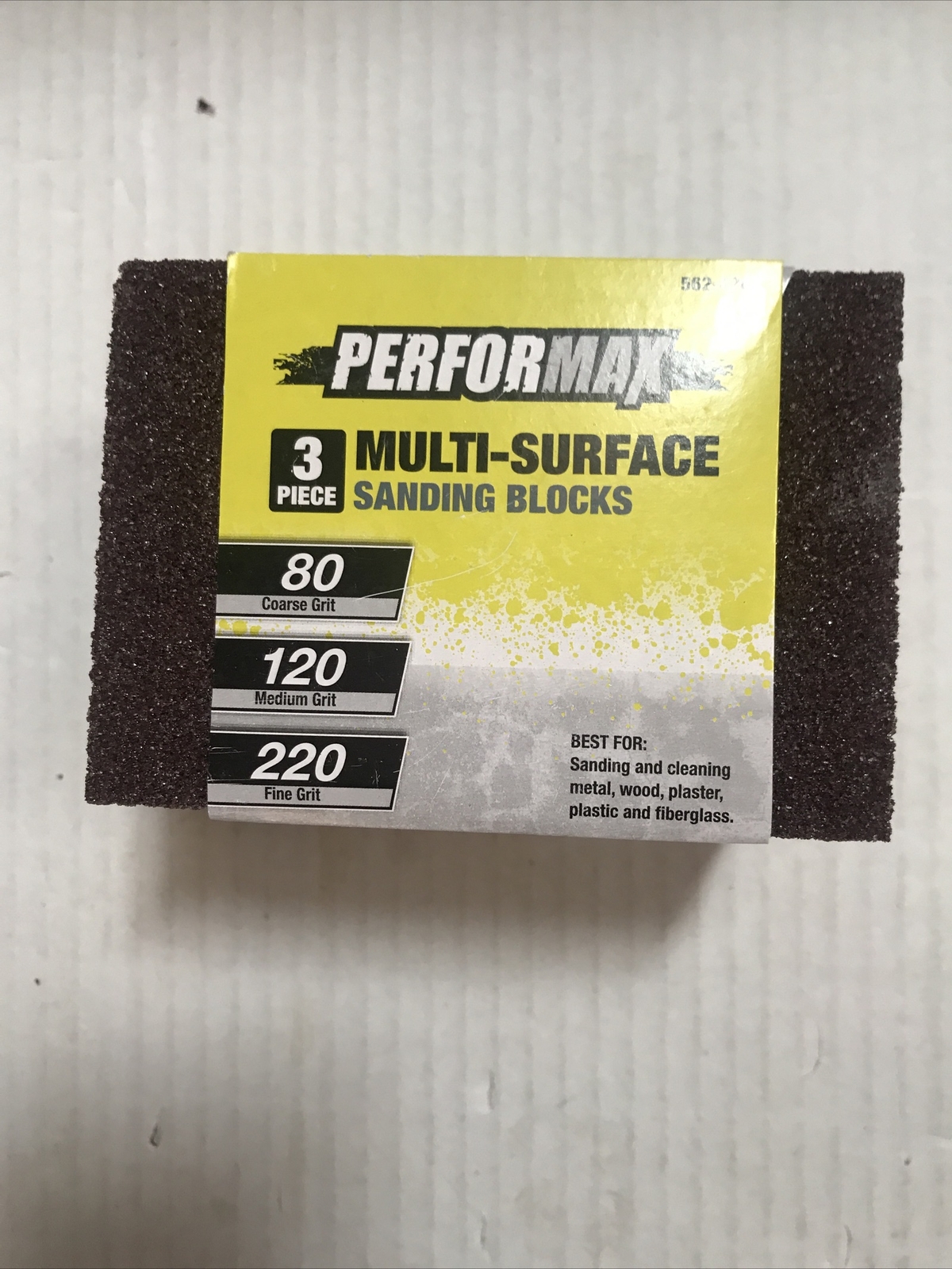 Performax 3pk 4 x 2-3/4 Multi-Surface Sanding Blocks 80, 120, 220 Grit (8-LW-2