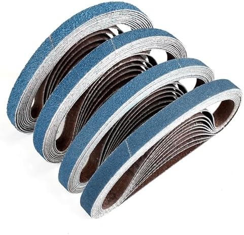 3/8 x 13 Inch Zirconia Sanding Belts, 40Pcs 10 Each of 40/60/80/120 Assorted Gri