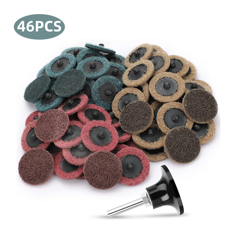 46PCS 2″ Roll Lock Sanding Discs Die Grinder Quick Change Disc Set W/ 1/4 Holder