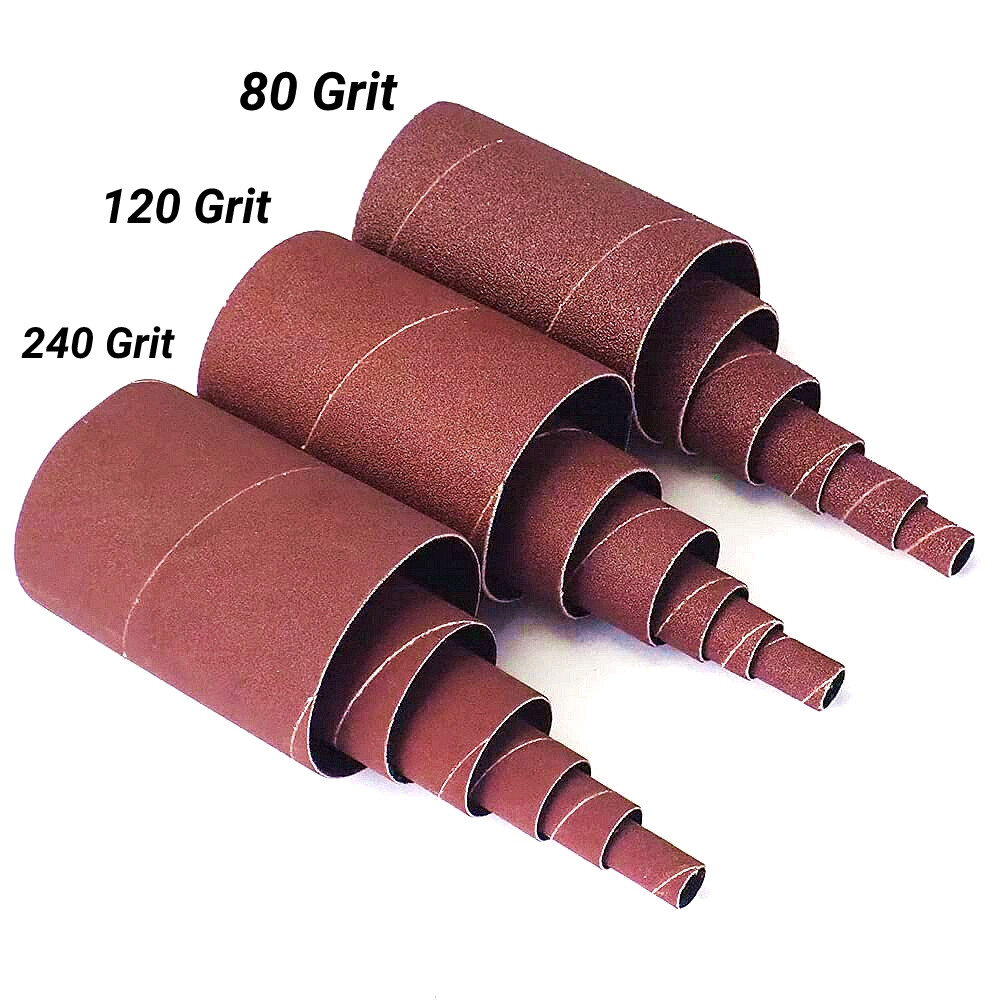 4-1/2″ Oscillating Sander Spindle Sanding Drum Sleeves Paper Set 80 120 240 Grit