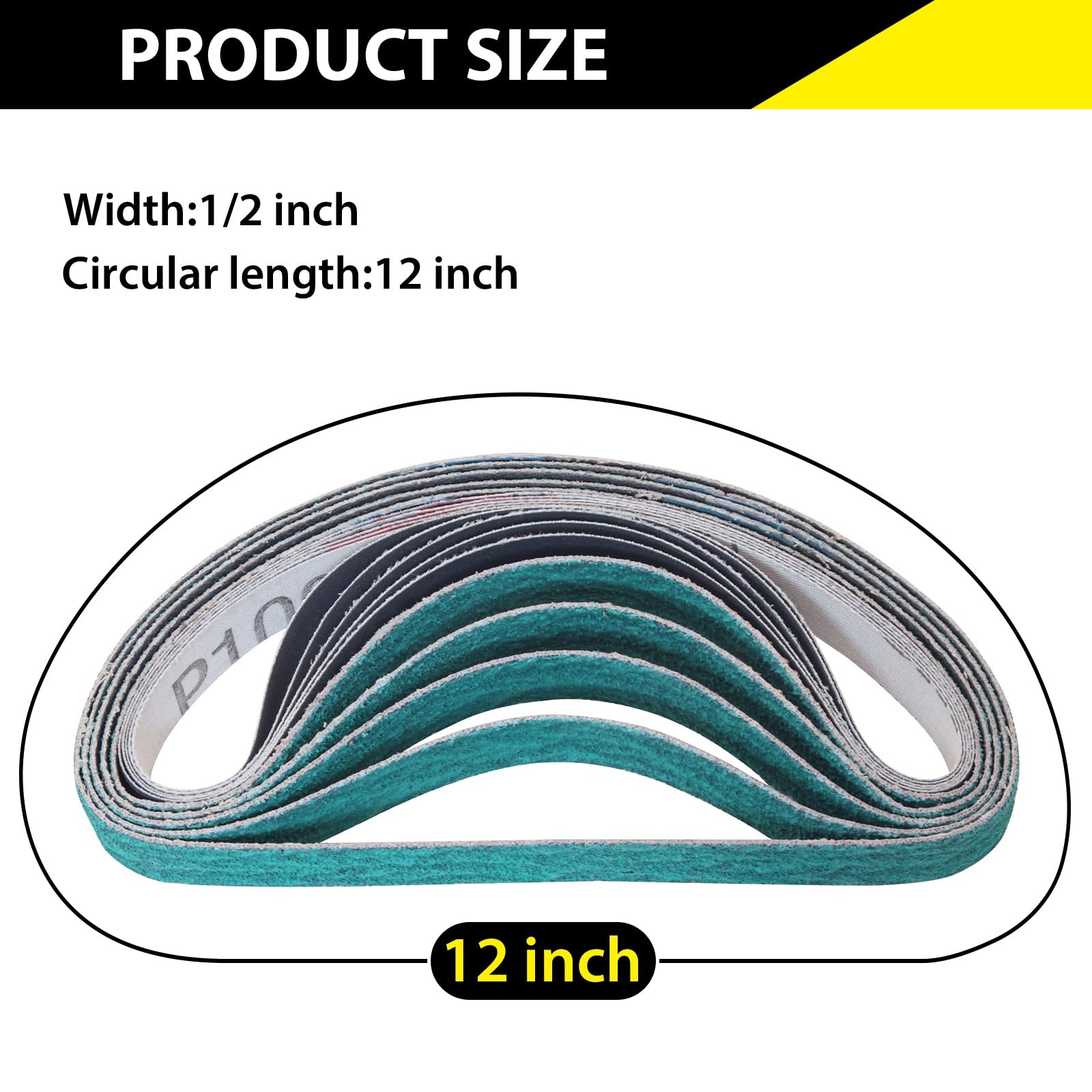 20 Pack 1/2″ x 12″ Replacement Sharpening Sanding Assorted Grit(20 Pack)