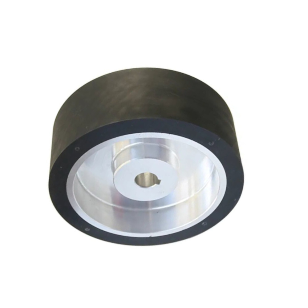 200*75*24mm Solid Rubber Contact Wheel with 8*3mm Keyslot Balanced Belt Grinder