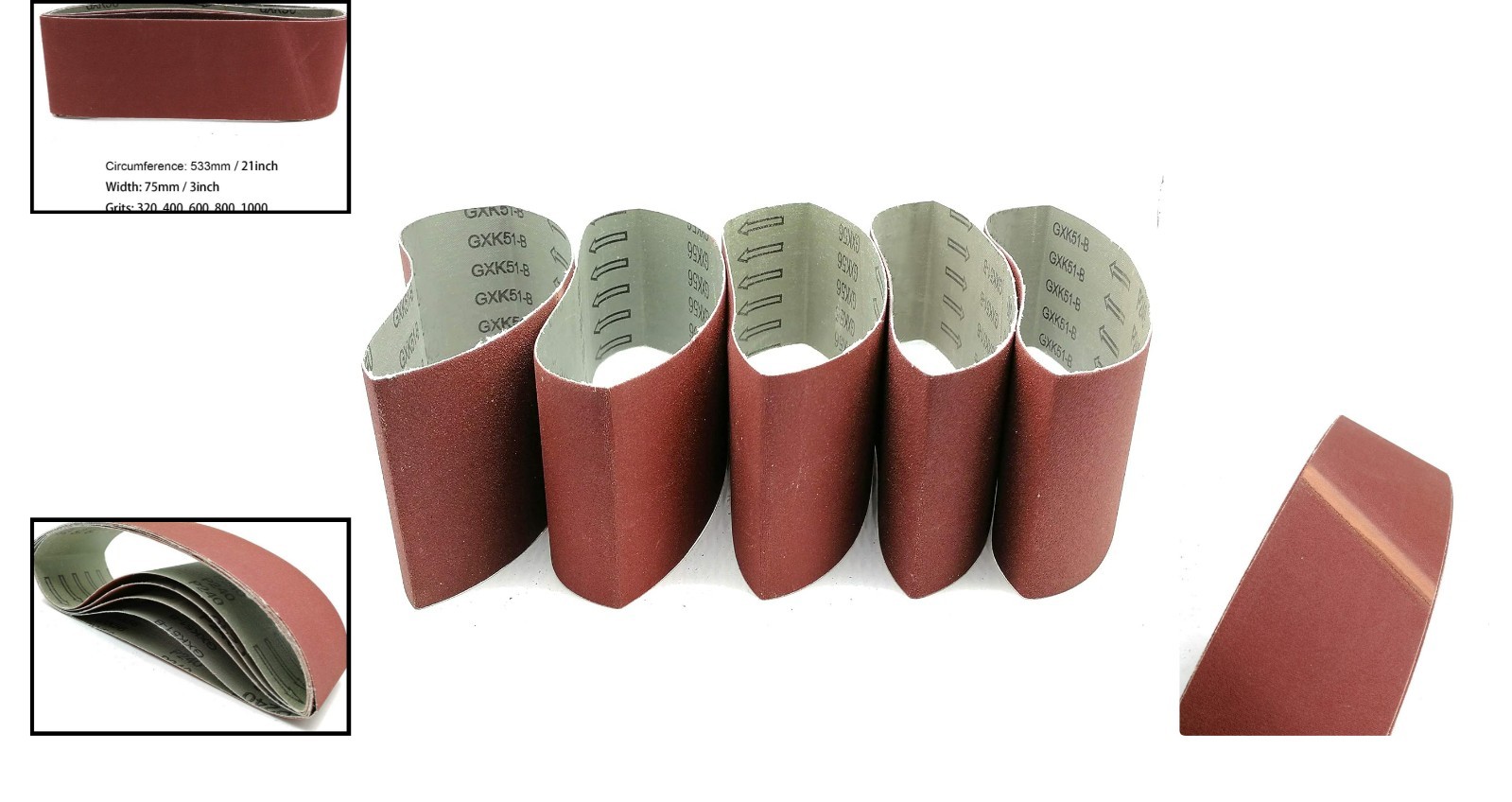 5-Pack 3×21 Inch Sanding Belts, 320-1000 Grits for Superior Woodworking Finish