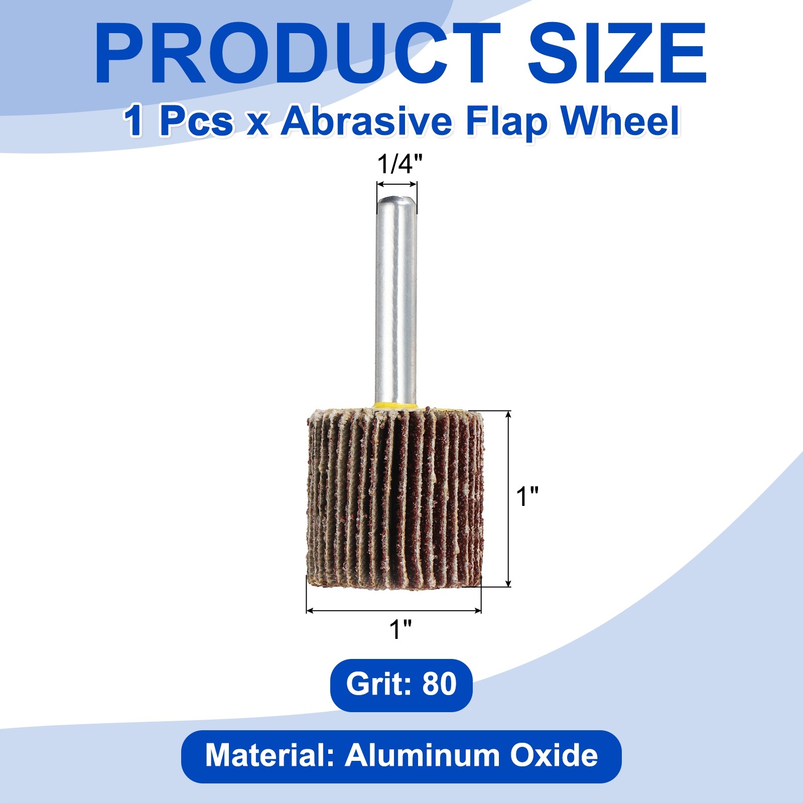 1 Pcs Abrasive Flap Wheel, 1 Inch Diameter, 80 Grit Mounted Flap Wheels, Red