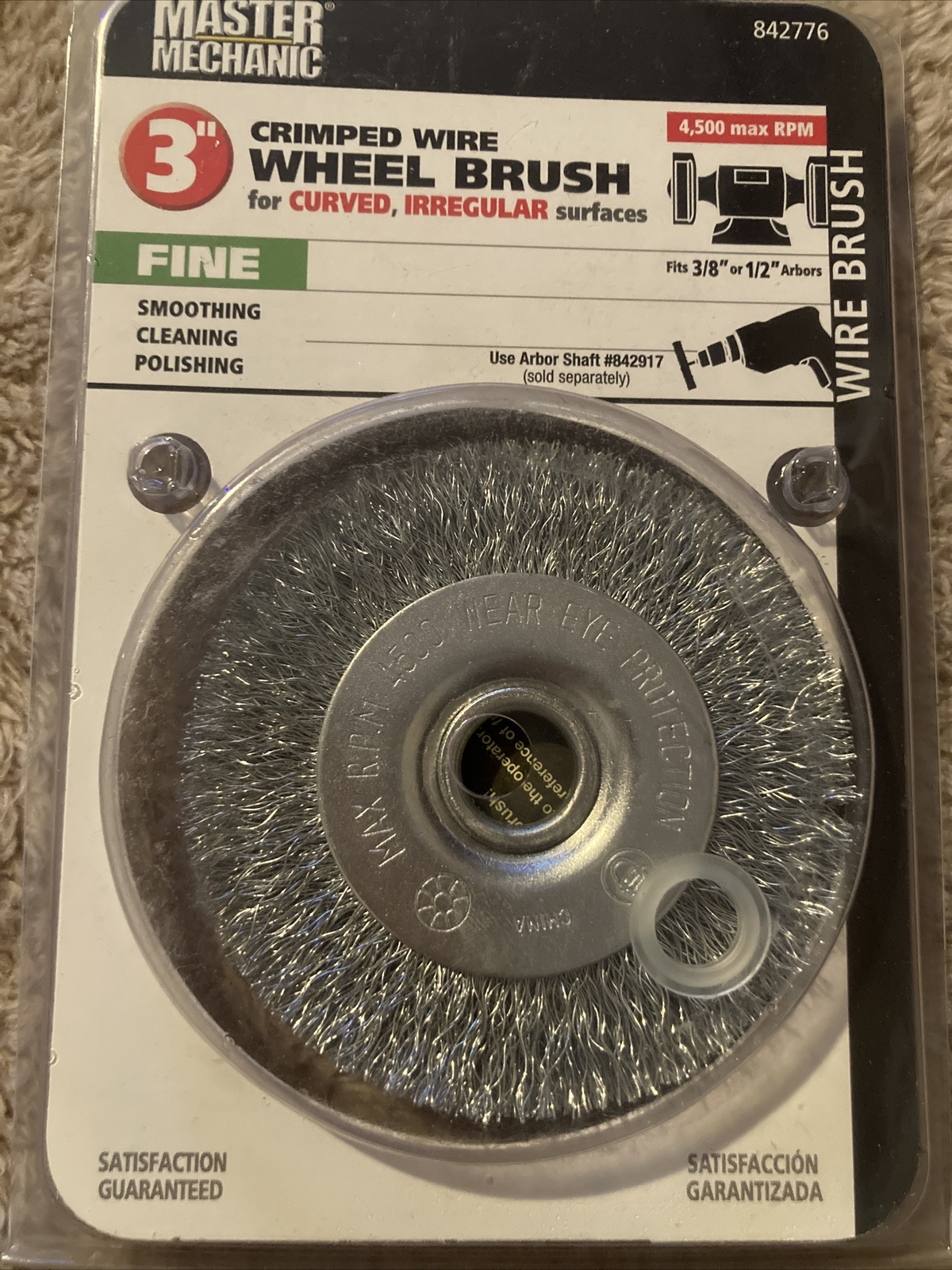 MASTER MECHANIC 3″ CRIMPED WIRE WHEEL BRUSH 842776