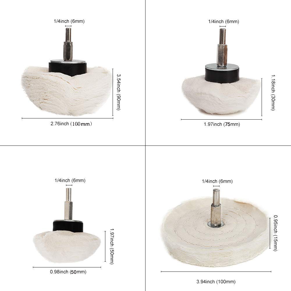White Cotton Buffing Polishing Wheel for Drill ,Flannelette Polishing Mop Wheel