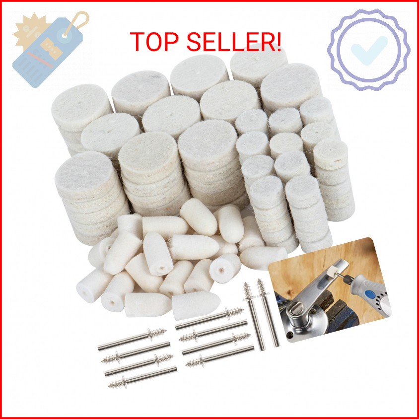Sukh 145PCS Wool Felt Polishing Pad – Felt Buffing Pad Wool Polishing Bits Buffi