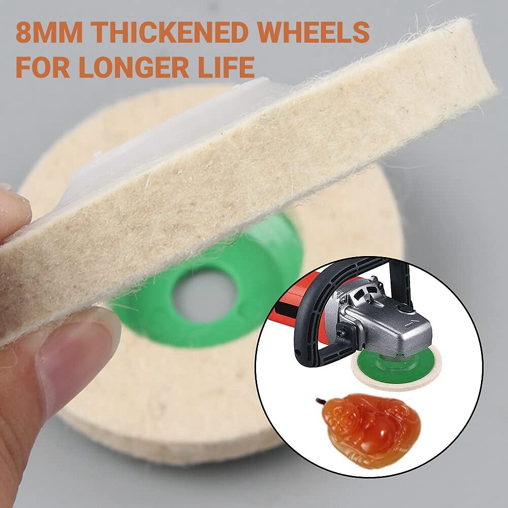 SATC 20PCS 4“(100mm) Fine Wool Polishing/Finishing Wheel for Grinder Buffing Pad