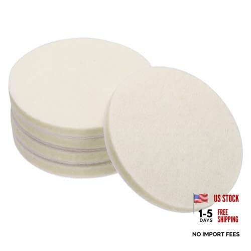 5PCS Wool Felt Polishing Pads Buffing Wheel Polish Pad Flocking Hook & 3 Inch