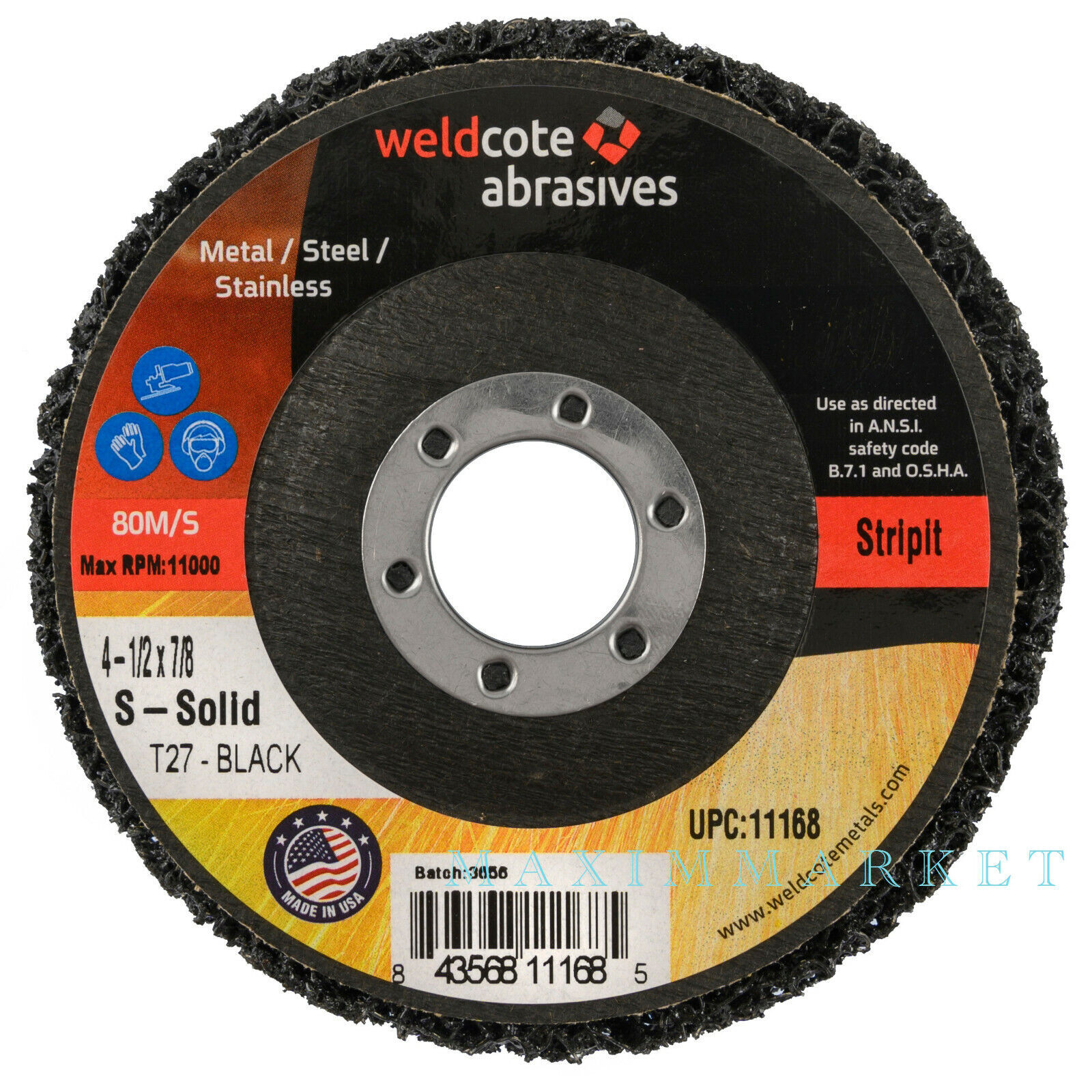 4-1/2″ x 7/8″ Surface Conditioning Strip Disc Wheel for Fast Paint Rust Removal