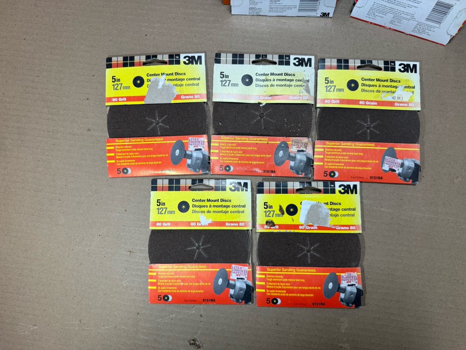 Ace Gator & 3M 4-1/2” & 5” Sanding Disc Set 50/60/80/100 Grit 112 Pcs Total