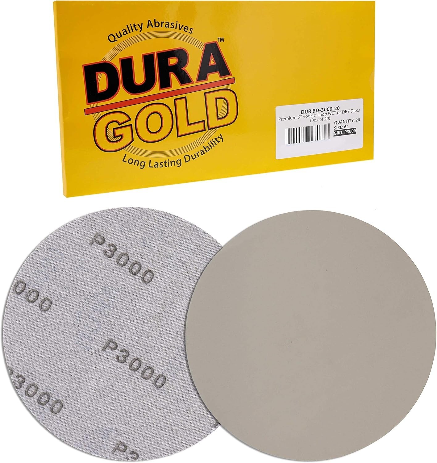 6″ Wet/Dry Sanding Discs – 3000 Grit, Box of 20 for Automotive Polish
