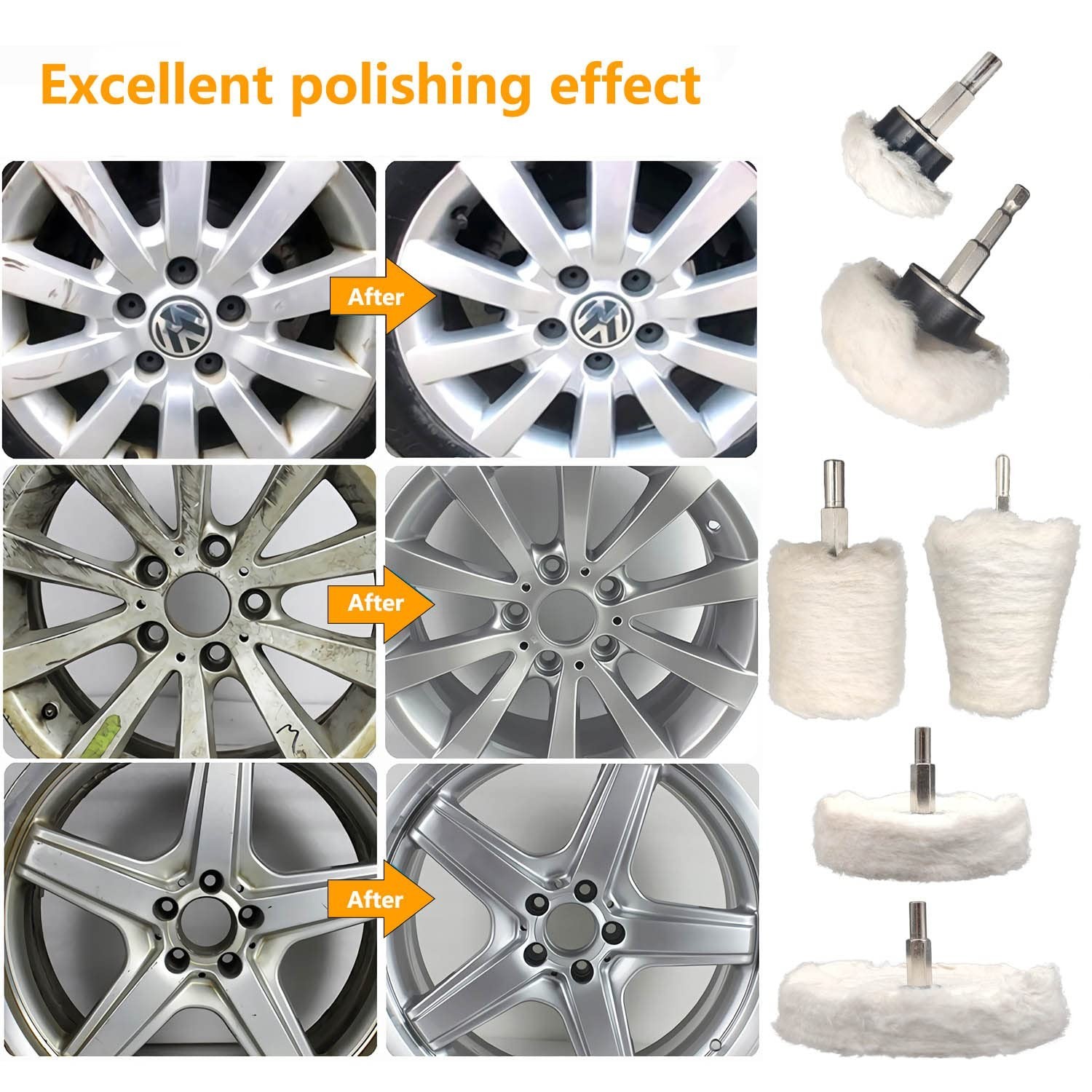 Professional Polishing Wheel Kit – 6 Cotton Buffing Tools for Electric Drills