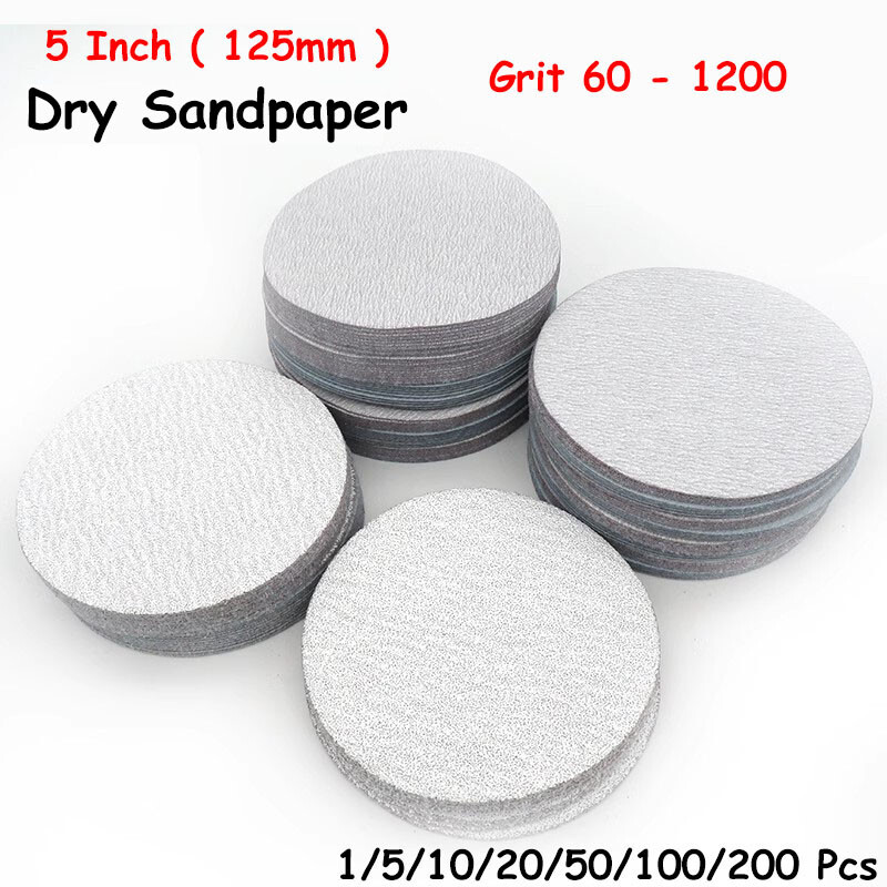 5 Inch 125mm 60-1200 Grit Disc Sandpaper Dry Grinding Polishing Sanding Disc