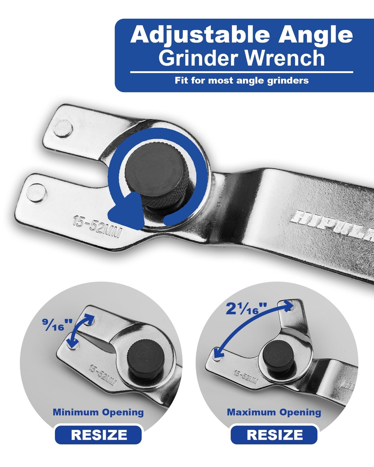 4-in-1 Angle Grinder Wrench Multi-Function Pin Spanner Meduim Sliver Adjustable
