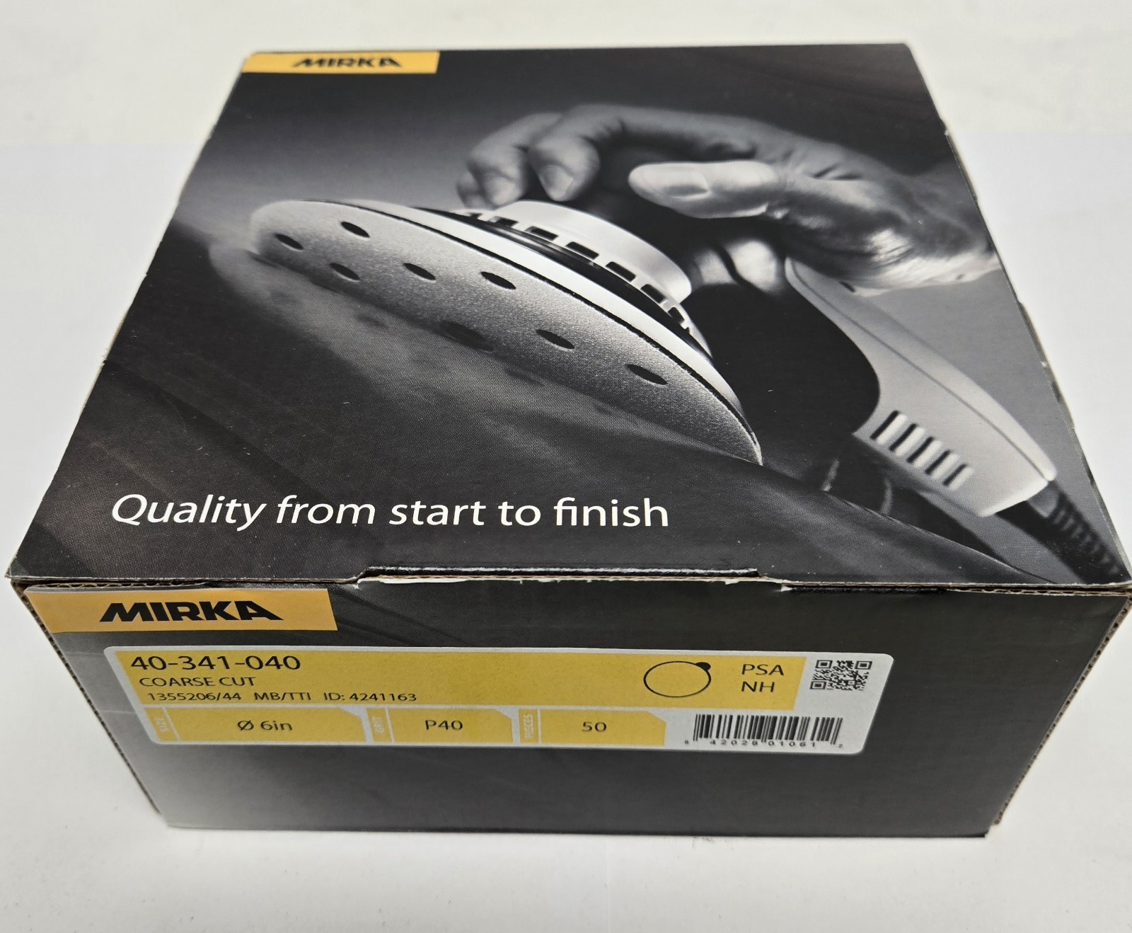 MIRKA SANDING DISCS 40-341-040. 6″ COURSE CUT, P40 GRIT. BOX OF 50.