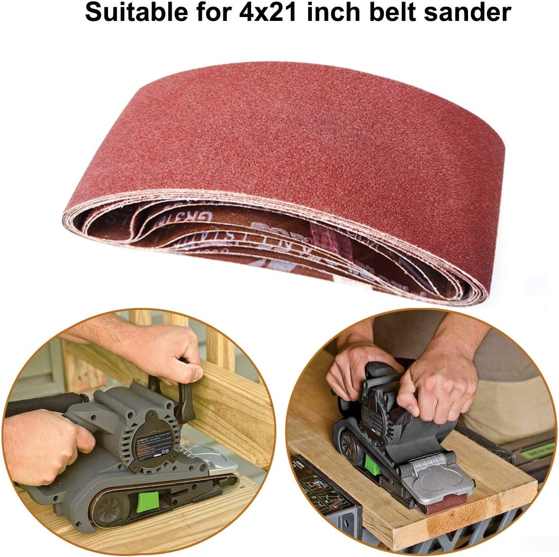 4 x 21 Inch Aluminum Oxide Sanding Belts, 2 Each of 4×21 inch