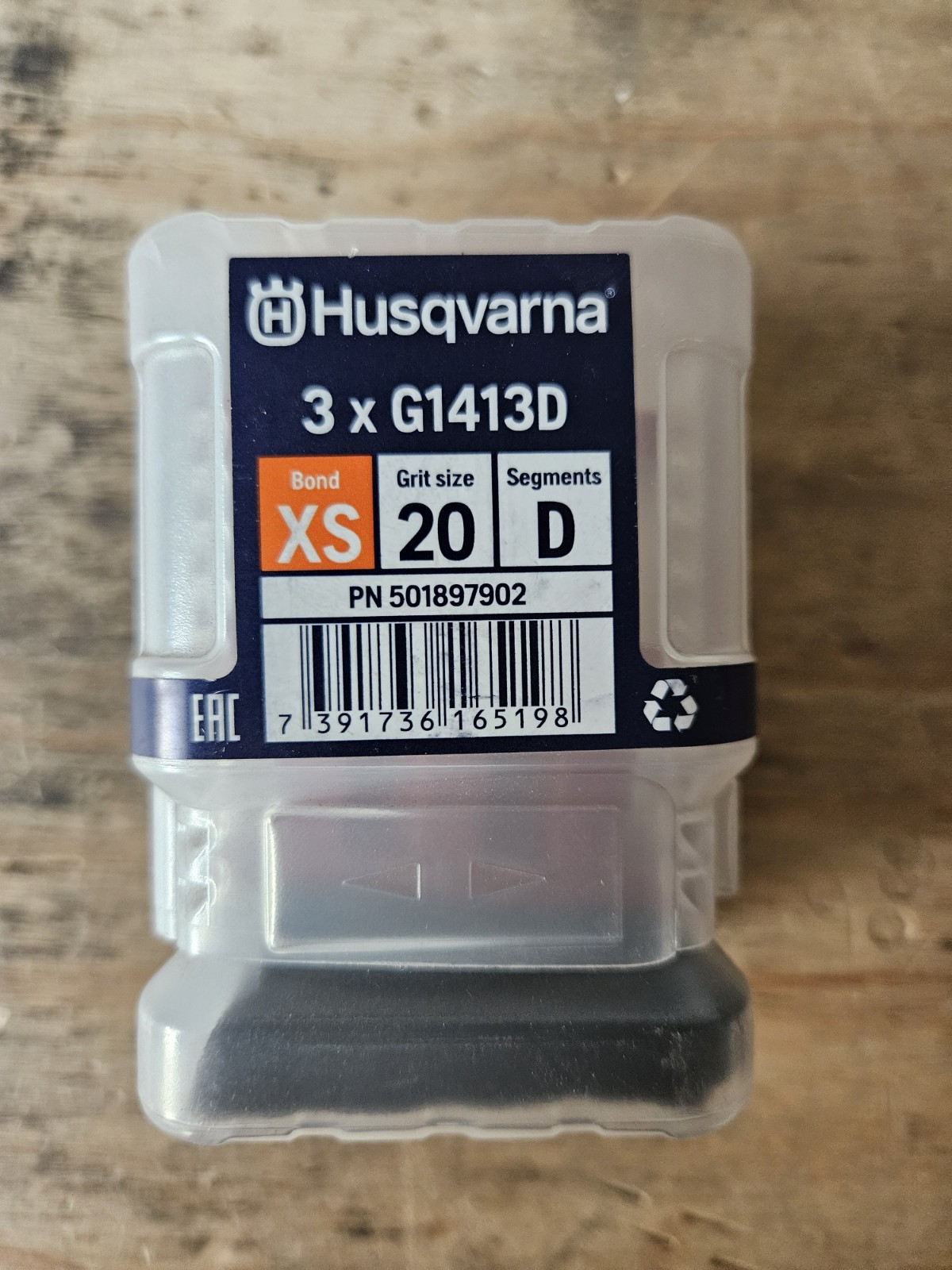 Husqvarna G1413D 3-Pack 20 Grit X-Soft Bond Double Segment Diamond Grinding Pads