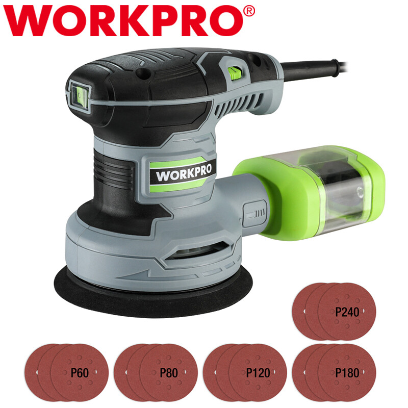 WORKPRO 5″ Random Orbit Sander 6 Variable Speeds Sander 7000 to 14000 RPM 2.5Amp